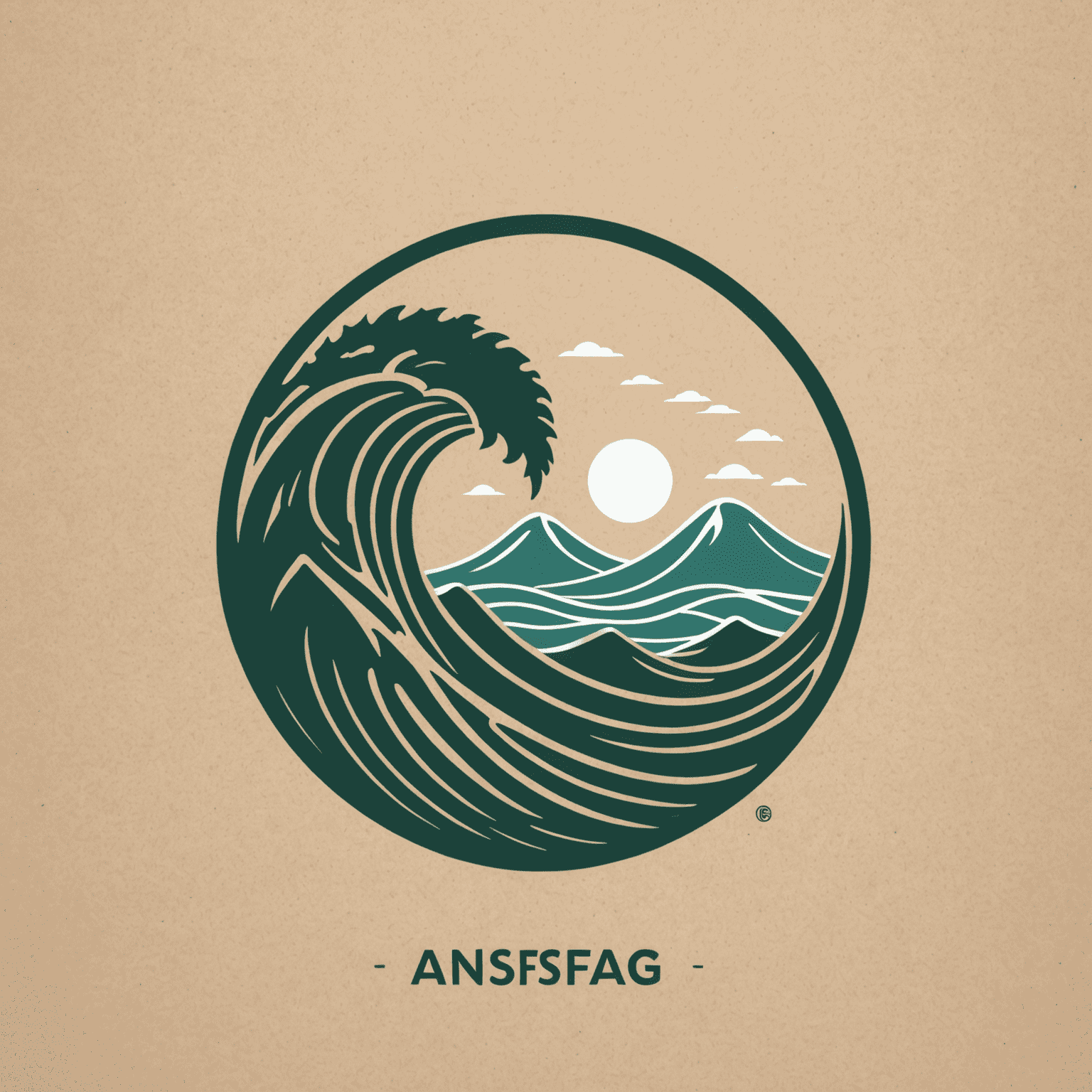 ansfniag Logo - Ein stilisiertes Bild, das einen Kiefernzweig und eine Meereswelle kombiniert, um die Vielfalt der deutschen Landschaften darzustellen