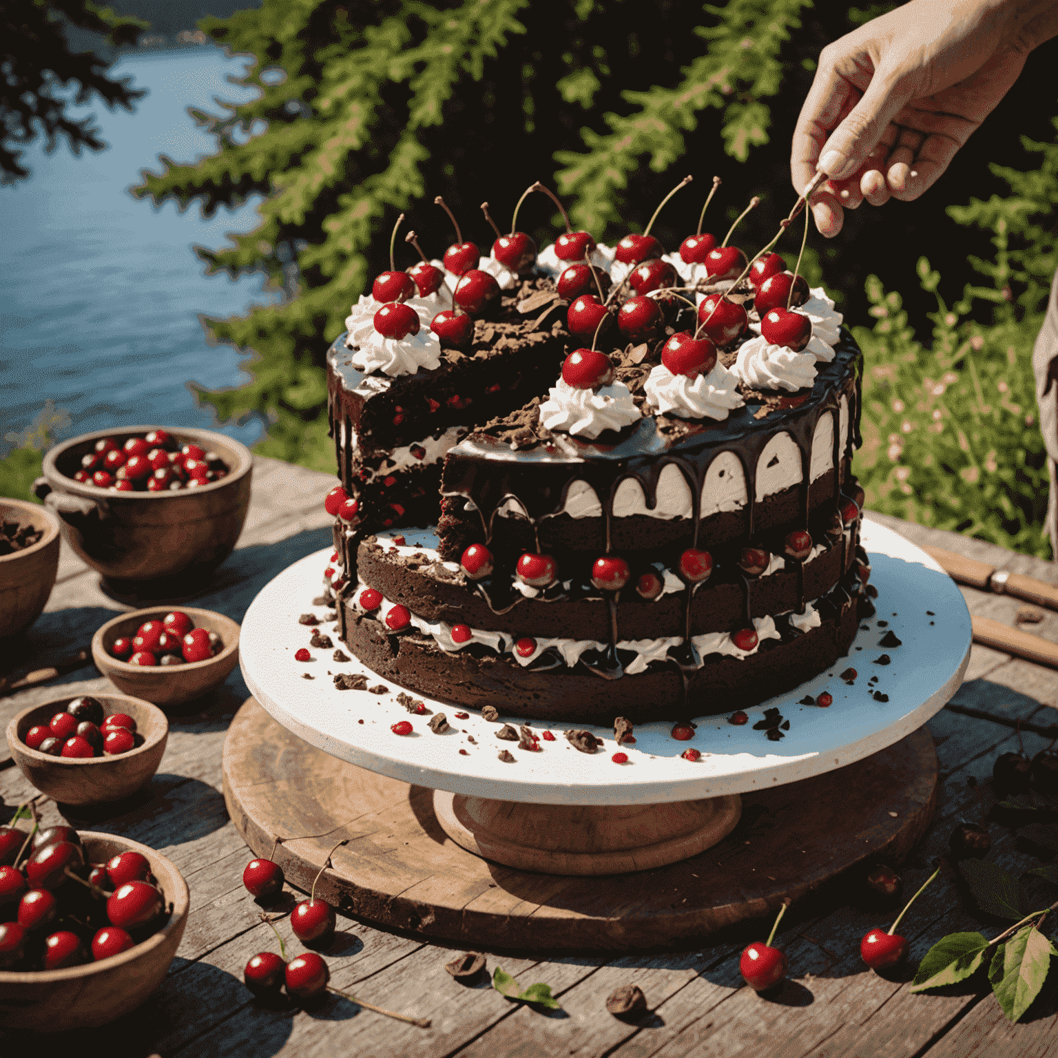 Eine Reihe von Bildern, die kulturelle Erfahrungen zeigen, wie die Herstellung von traditionellem Schwarzwälder Kirschtorte und Bernsteinworkshops an der Ostsee